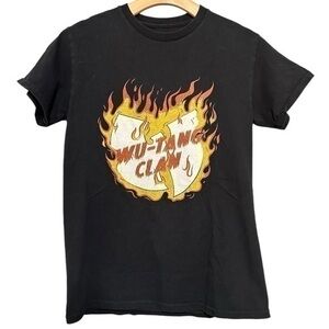 Wu Tang Men’s Size S Black Flame Short Sleeve Tee T Shirt T-Shirt